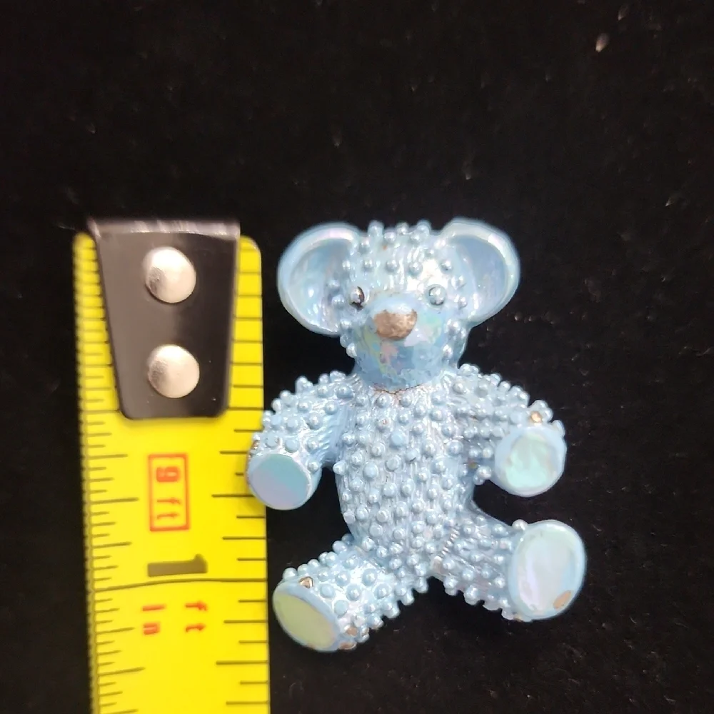 Blue Teddy Bear Brooch for Kids